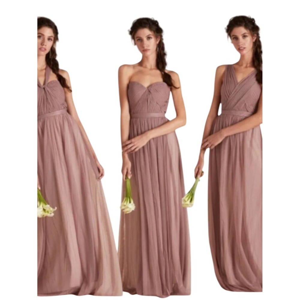 Birdy Grey Christina Convertible Mauve Maxi Tulle Dress XL Sandy Mauve